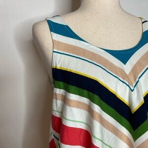 Deletta Anthropologie Multicolored Chevron Stripe Cutout Racerback Tank Size S